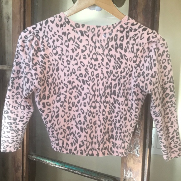 🌿❣️Twenty One Pink/Gray Leopard Crop Sweater M - Picture 4 of 5